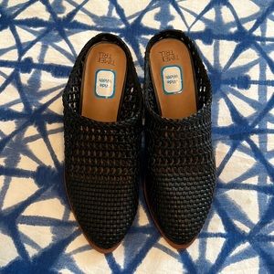 Faux Woven Mules